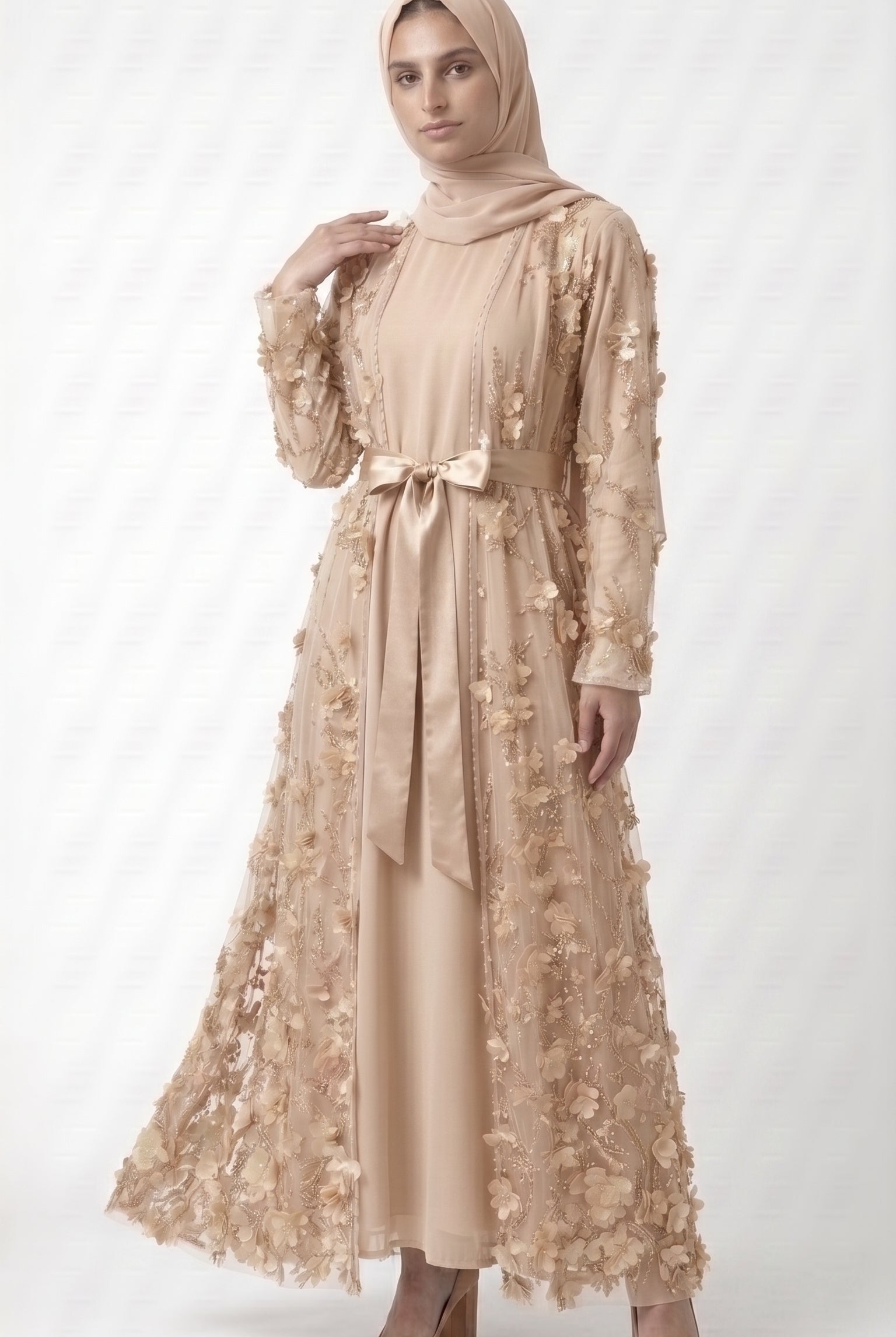Luxury Statement Open Abaya – Elegant Occasion Wear - Image 5