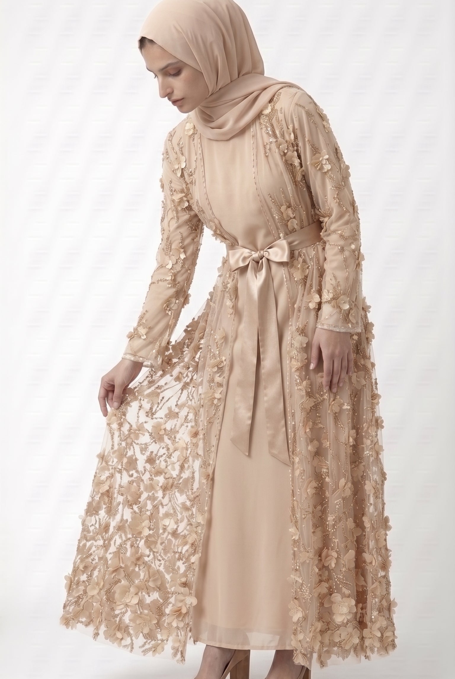 Luxury Statement Open Abaya – Elegant Occasion Wear - Image 2