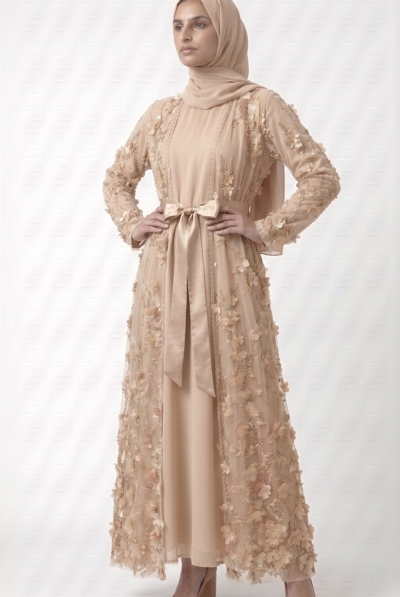 Luxury Statement Open Abaya – Elegant Occasion Wear - Image 4