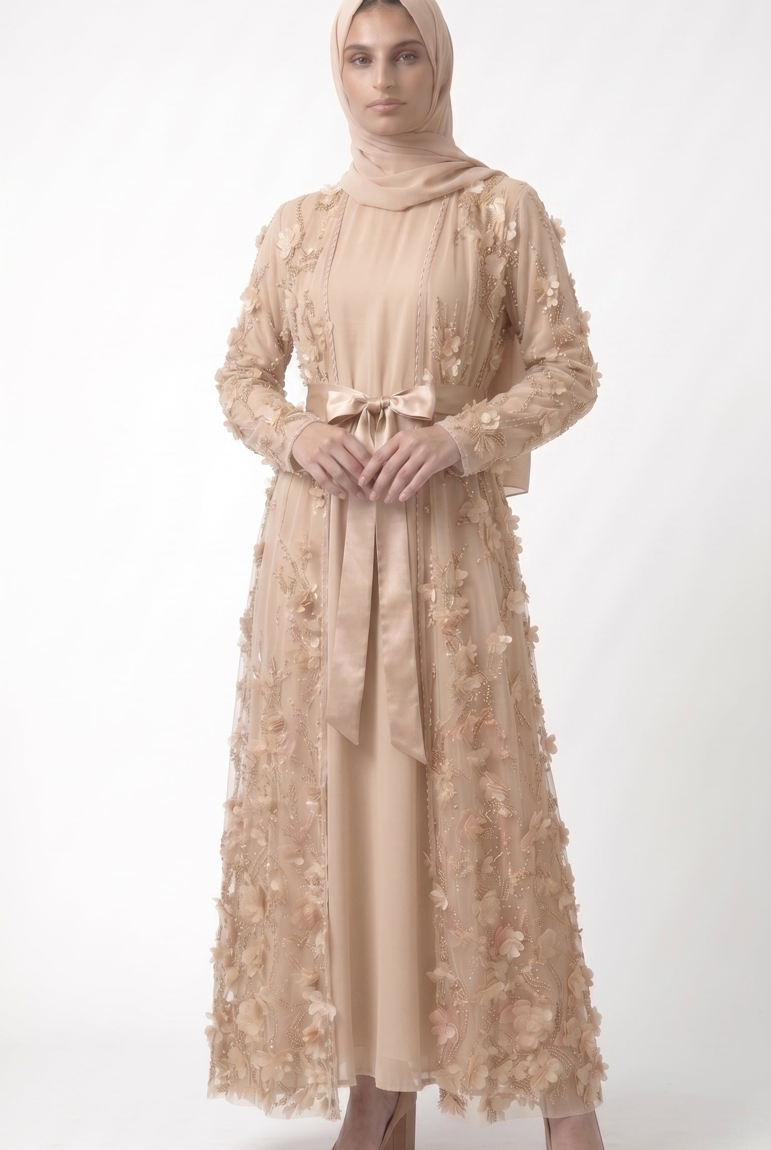 Luxury Statement Open Abaya – Elegant Occasion Wear - Image 6