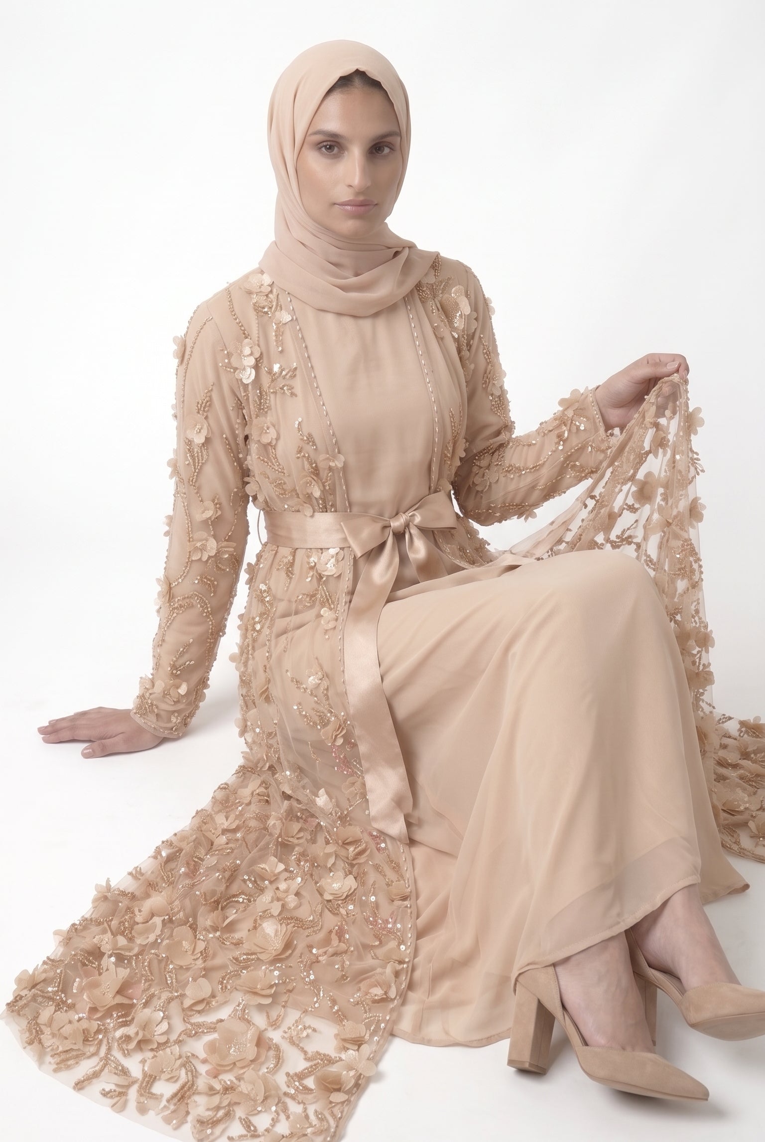 Luxury Statement Open Abaya – Elegant Occasion Wear - Image 3