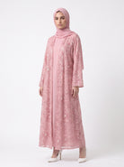 Luxury Statement Open Abaya with Satin Belt - For Women - Image 1