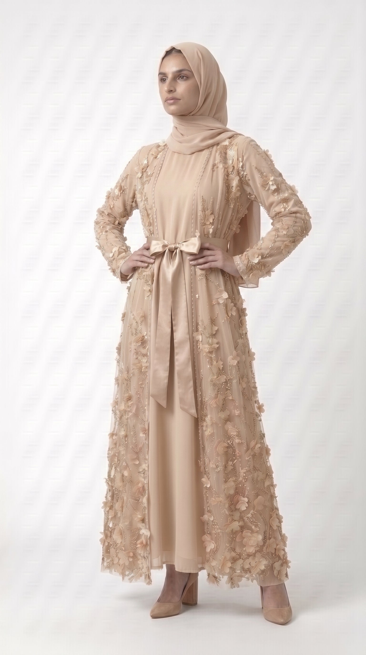 Luxury Statement Open Abaya – Elegant Occasion Wear - Image 4