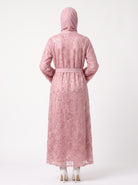 Luxury Statement Open Abaya with Satin Belt - For Women - Image 3